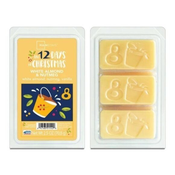 Mainstays 8th Day 12 Days Of Christmas White Almond & Nutmeg Scented Wax Cubes - Picture 3 of 4